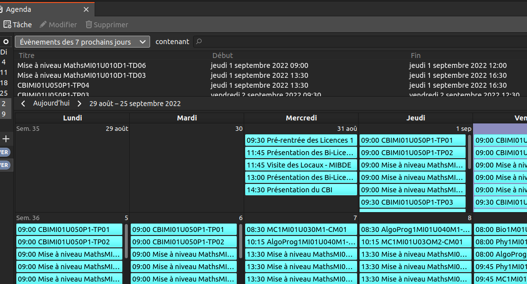 Synchronisation d’agenda avec Ade – UFR Math-Info